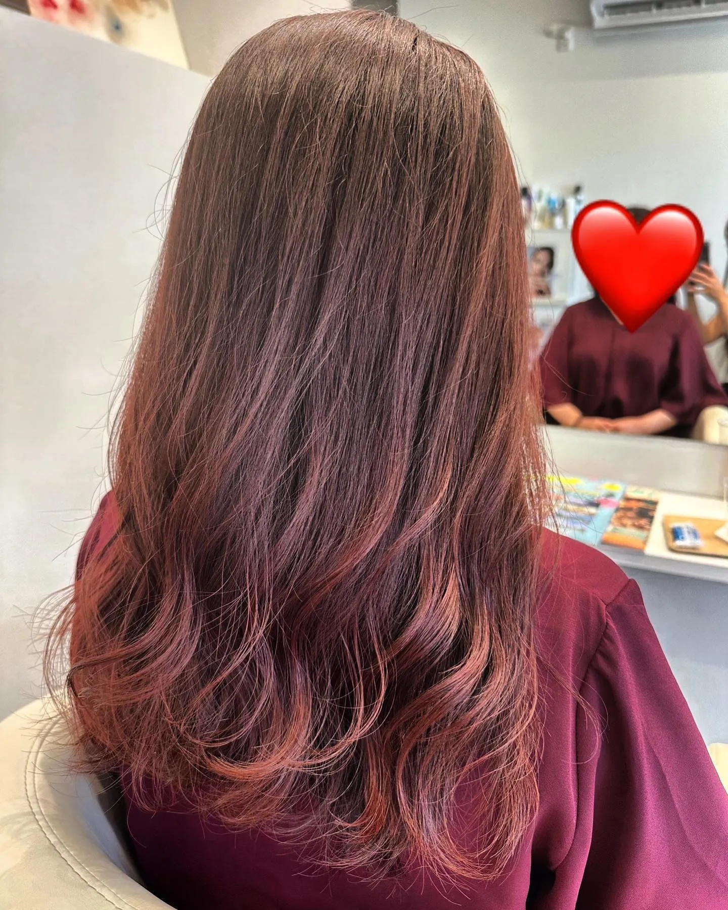 【松山市美容室】ピンク系カラー